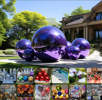 Boule miroir gonflable en PVC boule de Noël géante ornement grands ballons brillants ornement brillant grandes boules brillantes pour la décoration