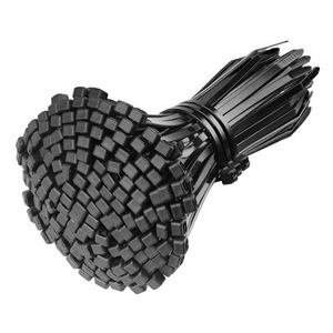 RHTY - Bridas de nailon para cables, 100 unidades, 4x150 mm, autoblocantes, para agrupar cables industriales, de plástico negro, para uso eléctrico - Product Image 1