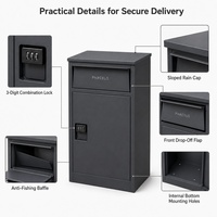 Boîte à colis autoportante de style britannique avec serrure à combinaison pour livraison extérieure