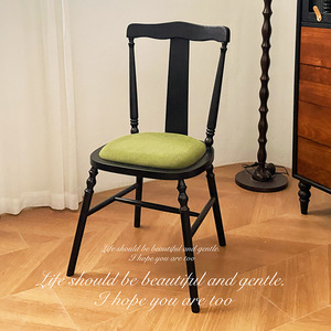 Vintage Style Solid Wood <b>Dining</b> <b>Chair</b> Upholstered French Retro Art Design For Home <b>Dining</b> Room - Product Image 5