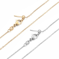 Collier à chaîne coulissante réglable en acier inoxydable plaqué or 18 carats PVD avec broche à aiguille, vente en gros