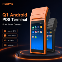 Terminal de point de vente Newpas Q1 avec système d'exploitation Android 12 intégré, imprimante thermique Bluetooth 58 mm de haute qualité avec performances stables