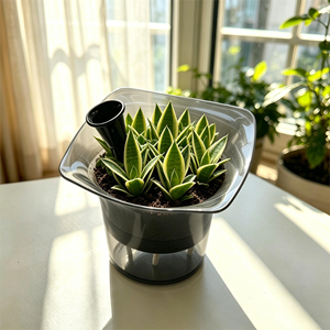 <span class=keywords><strong>Pot</strong></span> de fleurs auto-arrosant moderne noir transparent, absorption automatique de l'eau, <span class=keywords><strong>pot</strong></span> de fleurs paresseux avec corde en coton <span class=keywords><strong>pour</strong></span> plantes <span class=keywords><strong>d</strong></span>'<span class=keywords><strong>intérieur</strong></span> - Product Image 2