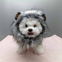 Perruque simple, élégante et confortable en polyester à imprimé animal, accessoire amusant pour animaux de compagnie (chats, chiens, lions, lapins) pour Halloween et Noël