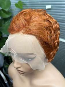 Sedittyhair Pixel Cut Bob 13x4 Encaje Frontal Rizado 100% Original Cabello humano <span class=keywords><strong>Chimo</strong></span> Remy Peluca corta - Product Image 5