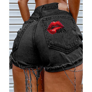 <span class=keywords><strong>Short</strong></span> en <span class=keywords><strong>jean</strong></span> taille haute d'été <span class=keywords><strong>avec</strong></span> impression déchiré <span class=keywords><strong>Short</strong></span> en <span class=keywords><strong>jean</strong></span> à franges pour femmes Sexy - Product Image 2