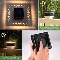Lámpara de Poste Solar para Exteriores, Impermeable, para Patio, Escaleras, Vallas, Jardín, Decoración