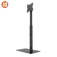 Support de télévision LED au sol avec rotation à 90 degrés et inclinaison de 25 degrés, design nouveau, pour écran de 17 à 55 pouces, en verre et acier, capacité de charge de 40 kg