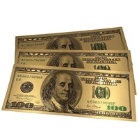 Billet de banque à collectionner en feuille d'or 24 carats métal peint billet de banque USD 100 Bill fausse technique de médaille