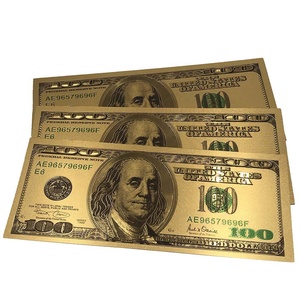 Billete de Banco coleccionable de lámina de oro de 24 quilates Metal pintado USD <span class=keywords><strong>100</strong></span> Billete Técnica de medalla falsa - Product Image 4