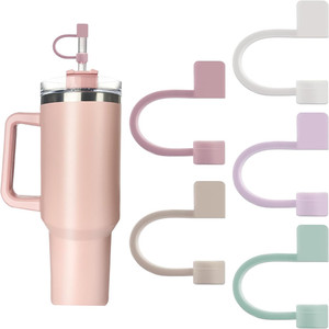 ฝาครอบหลอดซิลิโคนแบบมีสไตล์สำหรับแก้วน้ำและอุปกรณ์เครื่องดื่ม - Product Image 1