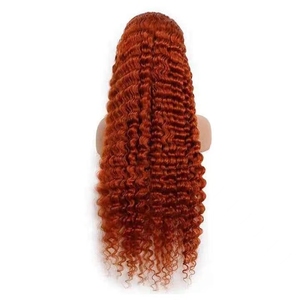 <span class=keywords><strong>Perruque</strong></span> Lace Front Bouclée Frisée Orange Néon Pré-Pluckée en Cheveux Humains avec Ligne de Cheveux Naturelle pour <span class=keywords><strong>Femme</strong></span>, Idéale pour le Quotidien, les Fêtes et le Cosplay - Product Image 1
