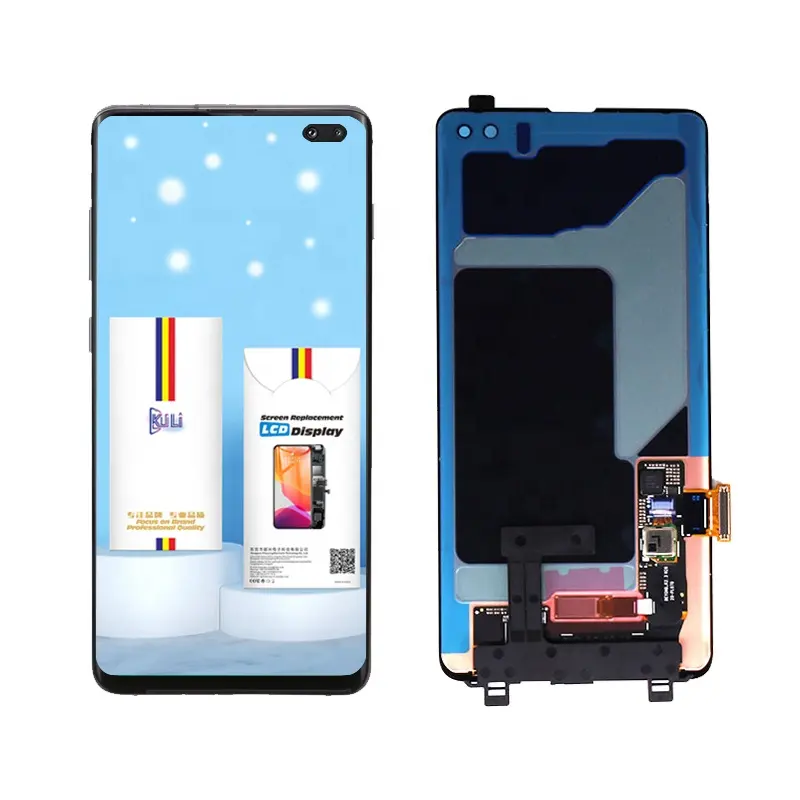 KULI मूल मोबाइल एलसीडी सामने कांच मोबाइल टच स्क्रीन digitizer टच ग्लास प्रदर्शन स्क्रीन के लिए सैमसंग S10 + मोबाइल एलसीडी OLED