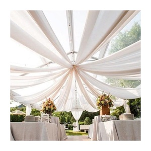 Tissu de fond de scène en mousseline personnalisé pour plafond en arche, idéal pour la location d'événements, mariages et banquets en hôtel - Product Image 1