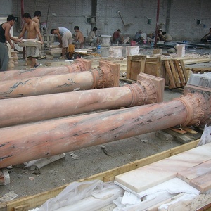 Tùy chỉnh đá cẩm thạch trụ cột thiết kế cổ điển côn trục hoàng hôn Glow <span class=keywords><strong>Red</strong></span> đá cẩm thạch cột - Product Image 6