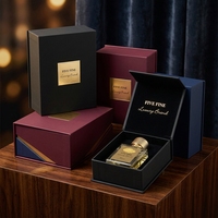 Boîte à parfum rigide avec logo personnalisé en relief, fermeture magnétique, laminage mat, carton artisanal, emballage cadeau de luxe