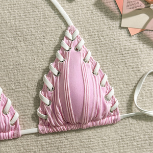 Women's Sexy Solid Micro Bikini Suspender Briefs Beach Wear Summer Vacation Outfits <strong>Mini</strong> Swimsuit for Women Swimwear Beachwear - Product Image 4