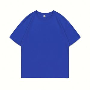 T-shirt en coton pur avec logo personnalisé, de haute qualité, couleur unie, col rond, style décontracté, design de logo personnalisé - Product Image 3