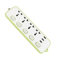 Soket ekstensi USB Universal 4 port, Soket Daya 2m, colokan kustom 3 USB