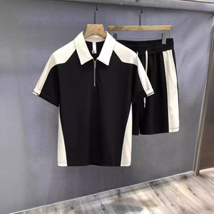 Camiseta Polo de Moda de Fibra de Bambú 100% Ecológica de Alta Gama, Traje Deportivo Informal para Hombre, Conjunto a Juego, Camiseta Nueva y Elegante de Verano - Product Image 1