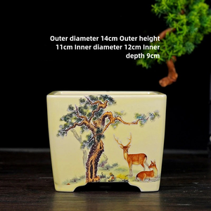 Vasi Quadrati in Ceramica Smaltata di Alta Qualità per Esterni, Impermeabili, per <span class=keywords><strong>Fiori</strong></span> e Piante, Ideali per Giardino - Product Image 3