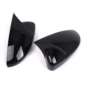 Coque de rétroviseur en forme de corne Volkswagen, noir brillant, ABS, ensemble complet pour Jetta Magotan B7 Beetle CC Scirocco - Product Image 3