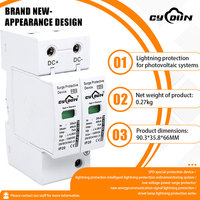 Parafoudre DC 1200V /250V/280V 2P PV SPD T2 20kA 40kA pour système solaire et onduleur photovoltaïque
