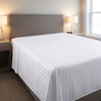 Draps d'hôtel de luxe 5 étoiles personnalisés Guangzhou JF, 250TC, tissés, écologiques, rayés, en coton blanc
