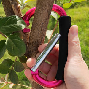 Mosquetón Tipo D de Aleación de Aluminio JH-DSK-HMST 14 #   Gancho para acampar al aire libre, hebilla de transporte multifuncional con agarre negro - Product Image 1