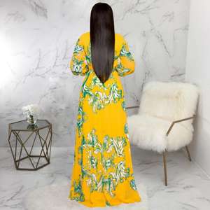 Abiti Lunghi Floreali da Donna Taglie Forti con <span class=keywords><strong>Maniche</strong></span> <span class=keywords><strong>Lunghe</strong></span> - Product Image 4