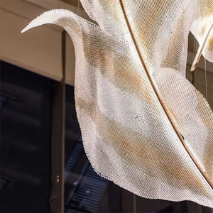 New Design Villa Engineering Custom <b>Lighting</b> Hotel Lobby Feather Leaf Glass Led Luxury Chandeliers - Product Image 6