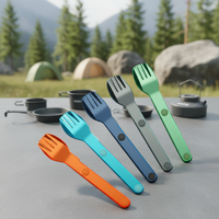 Ensemble de camping en plein air Magware, portable, trois pièces, couteau, fourchette, cuillère en alliage d'aluminium magnétique pour les voyages