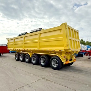 Semirremolque de acero de 6 ejes de alta resistencia para transporte de piedra 100-200 toneladas equipo de inclinación de utilidad semirremolque de <span class=keywords><strong>carga</strong></span> de descarga para - Product Image 4