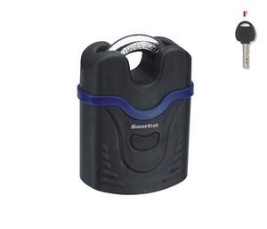 Candado de acero con recubrimiento resistente a la intemperie, alta seguridad, corta, resistente a la intemperie, con llave, uso para puerta de casa, oficina, bicicleta, al aire libre, 60mm - Product Image 6