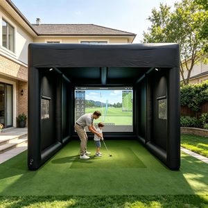 Tente de simulation de golf gonflable portable avec rideau <span class=keywords><strong>pour</strong></span> entraînement au swing, compatible avec la projection (projecteur non inclus) - Product Image 5