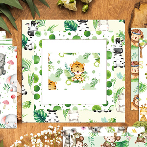 WW134 hewan hutan pola singa harimau kertas Scrapbook DIY latar belakang kertas kerajinan untuk pesta pembuatan kartu foto Album dekorasi - Product Image 6