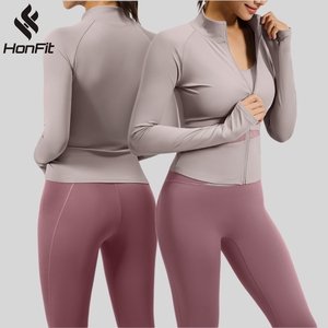 Logo personnalisé pour femmes, ensembles de sport, fitness, <span class=keywords><strong>yoga</strong></span>, séchage rapide, respirant, pantalons et vestes d'entraînement de gymnastique, ensemble de 2 pièces - Product Image 1