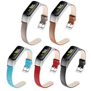 Ivanaze-Correa de cuero para reloj inteligente, repuesto para <span class=keywords><strong>Samsung</strong></span> <span class=keywords><strong>Galaxy</strong></span> <span class=keywords><strong>fit</strong></span>-<span class=keywords><strong>e</strong></span> <span class=keywords><strong>R375</strong></span> + marco de Metal - Product Image 1