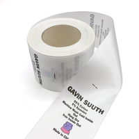 Usine en gros couture personnalisé 100% Polyester imprimé ruban de Satin lavage soins contenu étiquettes pour vêtements