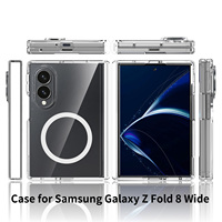 Coque de protection antichoc magnétique puissante en TPU+PC transparente anti-jaunissement pour Samsung Z Flip 8 Wide