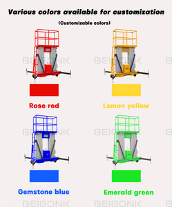 डबल कॉलम एल्यूमीनियम मिश्र धातु उठाने मंच हाइड्रोलिक लिफ्ट उच्च वृद्धि कार्य मंच व्हील के साथ - Product Image 4