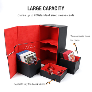 Cao Cấp PU Da Đôi Lật N Khay Cổ Điển Vuông Thiết Kế Có Thể Gập Lại Lưu Trữ Cho 200 + Thẻ Trò Chơi Tùy Chỉnh Hộp Sàn - Product Image 4