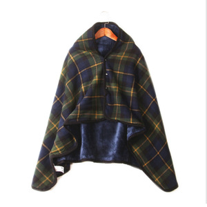 Bán Buôn Manta De Polar Kẻ Sọc Cực Fleece Với San Hô Fleece Wearable Poncho Chăn Đầu Gối Chăn - Product Image 3
