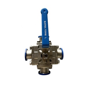 SS304 Tri <b>Clamp</b> Stainless Steel Four Way Non Retention Sanitary Ball Valve - Product Image 1
