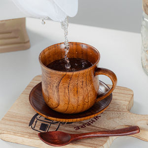 Tasse à café en bois massif de jujube, style japonais rétro, pour café, saké, lait ou thé, idéale pour hôtel ou maison - Product Image 4