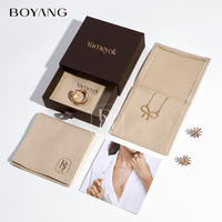 Pochette à bijoux en coton biodégradable avec rabat, personnalisable avec logo, pour emballage de bijoux