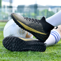 Chaussures de football montantes unisexe pour terrains synthétiques (AG) et gazon artificiel, avec crampons longs, pour toutes saisons, modèle WX-X09