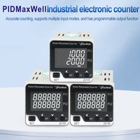 Contador Industrial JS100 de Doble Línea con Pantalla LCD de 6 Dígitos, Salida de Relé RS485 Modbus, Entrada NPN, Alimentación de 85-265 VCA, Programable