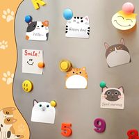 Bloc-notes pour élèves du primaire avec des chats mignons en dessin animé, réutilisable, adhésif puissant, pratique pour le bureau et les études