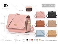 Sac bandoulière pour femme en cuir synthétique microfibre, motif losanges, fermeture éclair, toutes saisons - Product Image 1